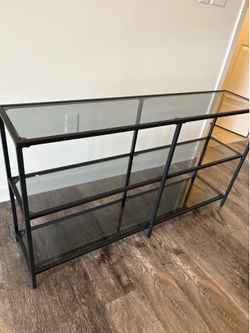 Glass top storage shelf