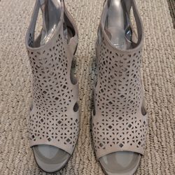 Rockport Leather Peep Toe Booties - NEW