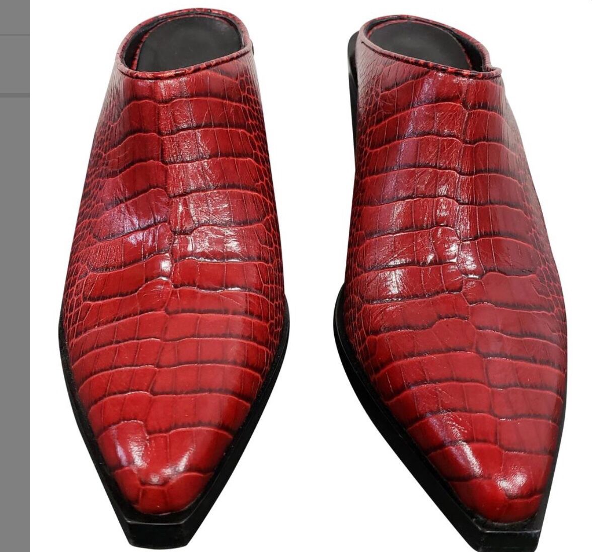 Rag & Bone Red croc-effect leather Mules boots/booties size 71/2 and 9 1/2
