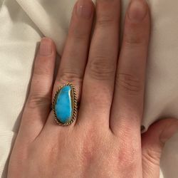 Sterling Silver Genuine Turquoise Ring