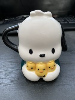 Pochacco Old Sanrio logo 90’s Pottery Die- cut Mug Collection  Mug Cut Rate