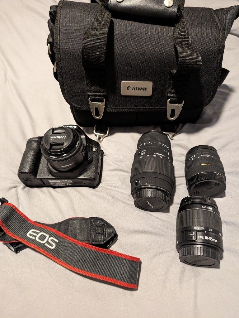 CANON 40D With 4 lenses, Bag, And CF To SD card Converter for Sale in
