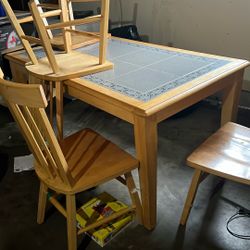 Dining table with four chairs