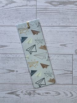 Paper Airplane Pattern Metal Bookmark – Local Pick Up