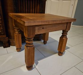 Solid wood end table