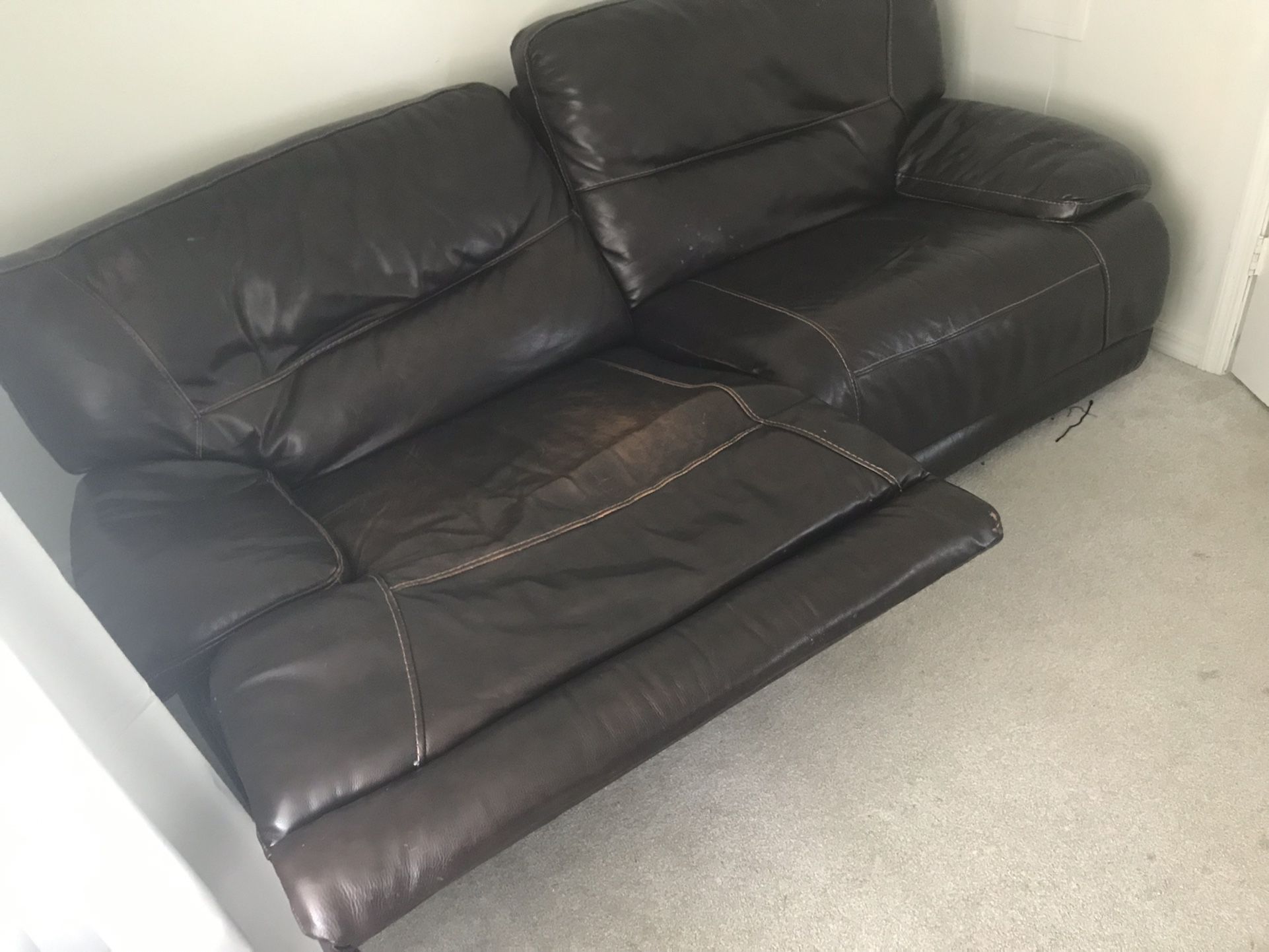 Leather Reclining Couch Clean N Comfy