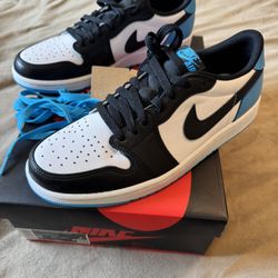 Nike Air Jordan 1 Retro Low Black Dark Powder Blue Size 9