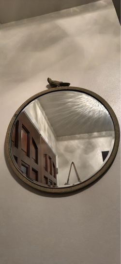 Round Wall Mirror with Bird Detail