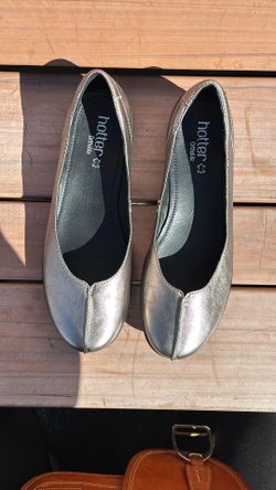 Hotter Orchid Silver Women's Comfort Slip-On Flats Casual Walking Shoes