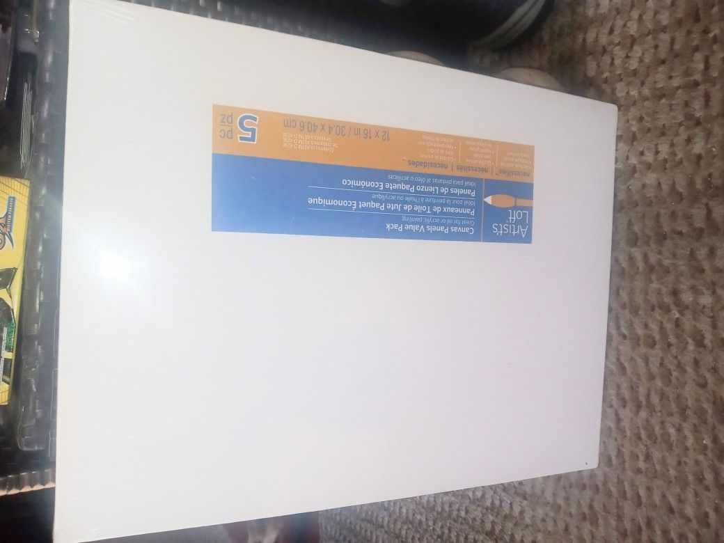 5 Pack Blank Canvas Panel 12 Inch X 16 Inch 