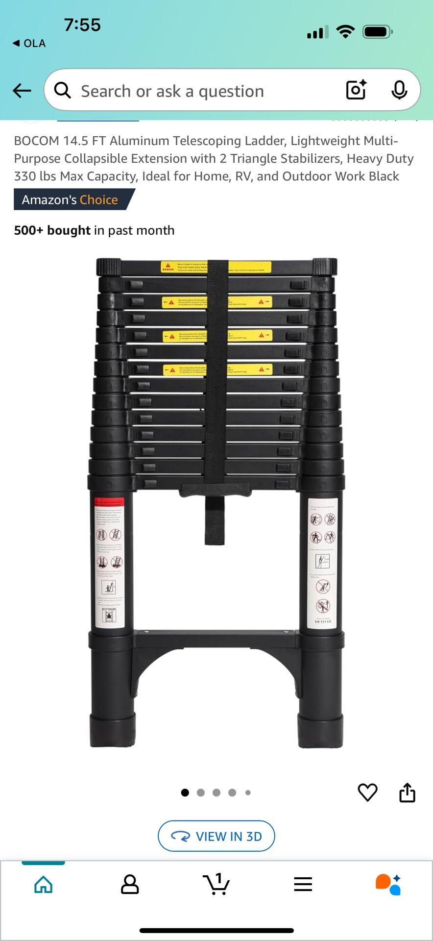 Telescoping Ladder 14.5 Ft