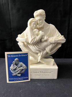 Vintage “A Quiet Moment” Holy Family White Resin Stone Statue by Timothy P Schmalz 6.5lbs