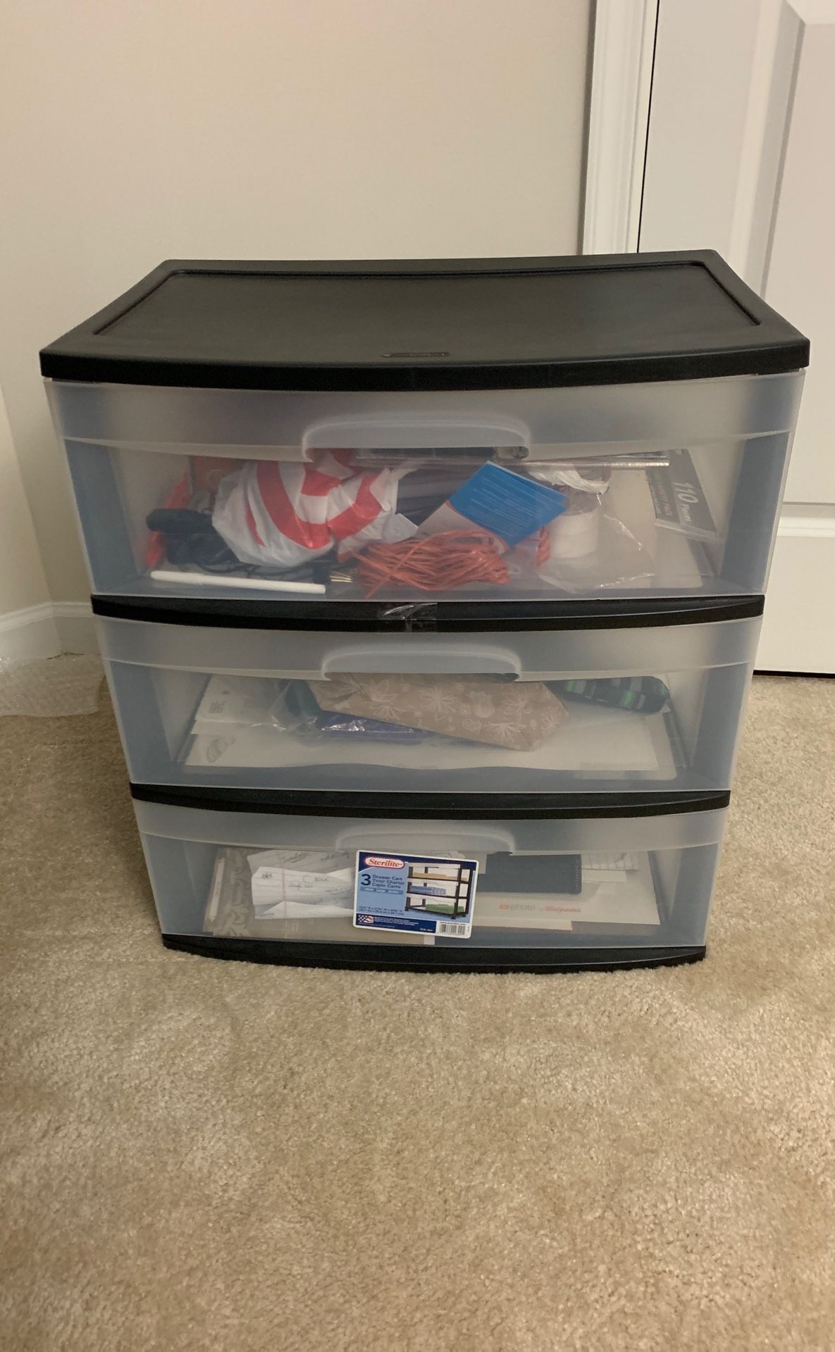 Plastic storage 3 drawers
