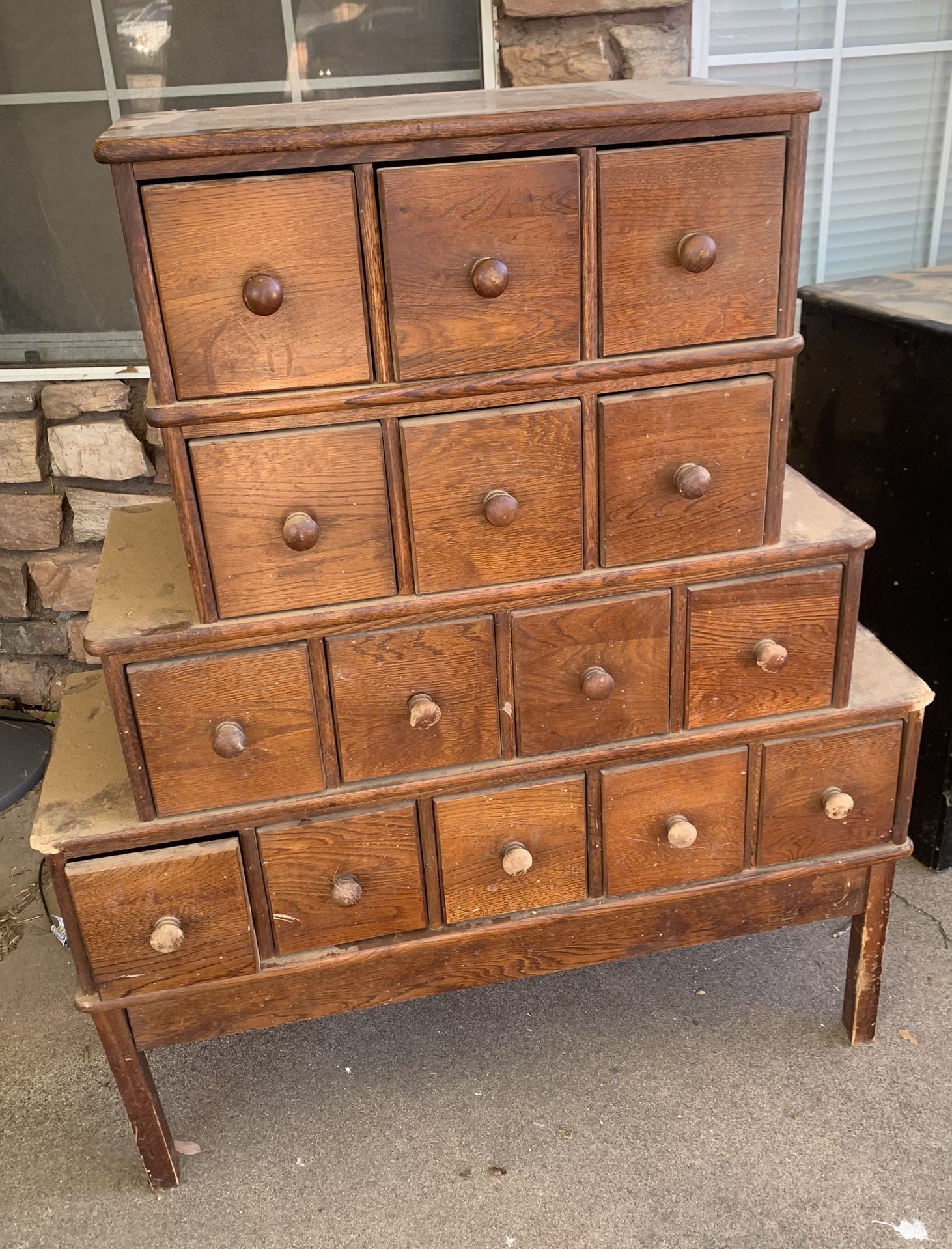 Antique Wooden Sewing Cabinet