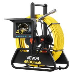 511*Sewer Camera, 98 ft/30m, 4.3" Drain Inspection Camera, IP68 Waterproof Snake Plumbing Camera with Lights - 6 Adjustable LEDs, 4500mAh Battery & 16