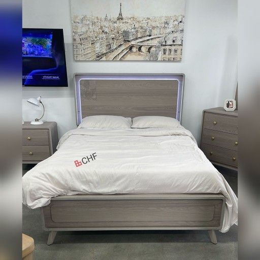 LED Headboard Queen / Eastern King Size Bed Frame ( Mattress Sold Separately )