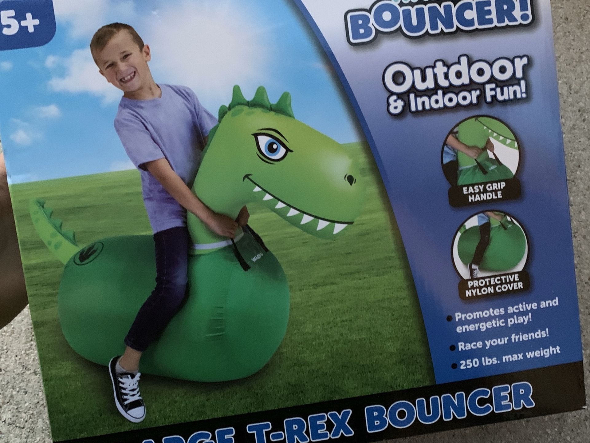 Waddle Bouncer - Large Dinosaur T-Rex Inflateable Bounce Toy - Brand New - Holds Up To 250lbs Of Weight