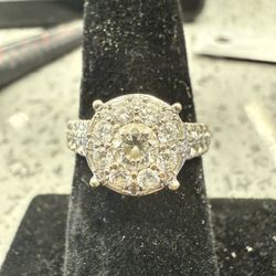 14KT Engagement Ring W/ Natural Round Center 40421-1