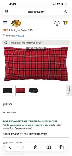 Cabela's Red Plaid Camping Pillow