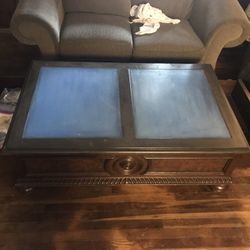 Leather Top Coffee Table
