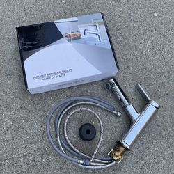 Single Hole Bathroom Pull Out Faucet, One Handle Faucet for Bathroom Sink