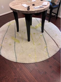 Contemporary Botanical Crème Area Rug 90”