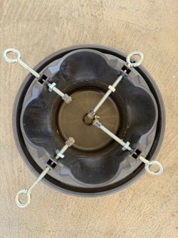 Round Black Plastic Basin with Eye Bolt Hardware