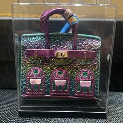 Brand New Mini Purple Mermaid Leather Bag charm in Case 