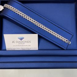 Bracelets 10k Diamonds White Gold 10 ‘’mm Wide 