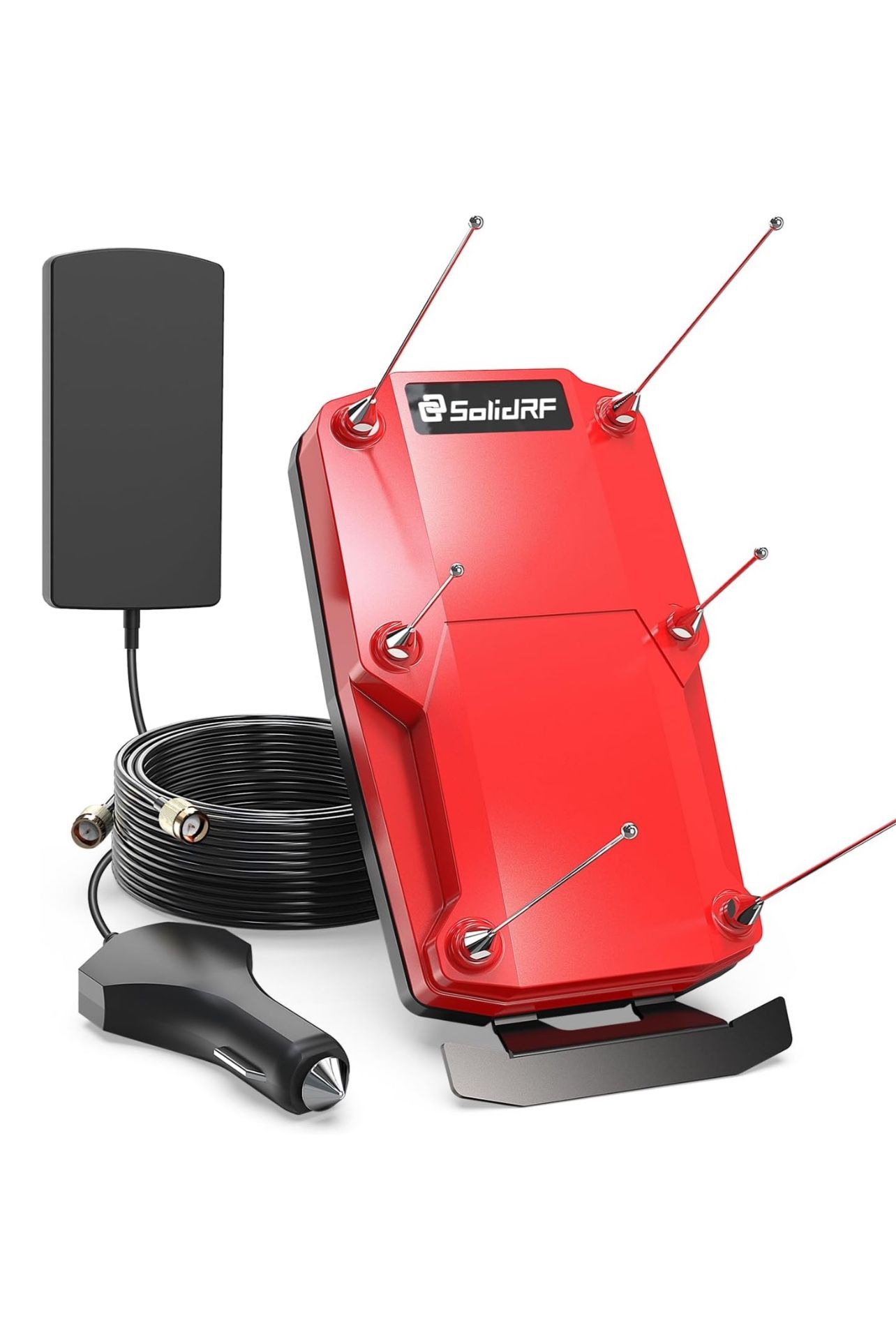 Solidrf Vehicle Cell Phone Signal Booster, Band 12/17/13/5/25/2/4, Cell Phone Booster for Car RV SUV Van Truck, Compatible with All U.S. Carriers 5G 4