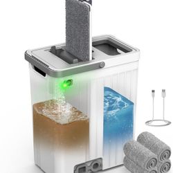 3-Chamber Auto-Pump Mop & Bucket Set Microfiber