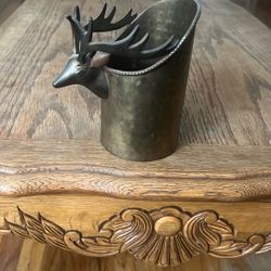 vintage wine chiller bucket deer head brass
