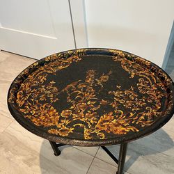 Tin metal Japanned tray table  