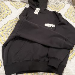 PURPLE BRAND BLACK GRAPHIC HOODIE