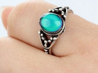 (Shipped Only) Handmade Sterling Silver Jewelry Mood Ring Plus A Free Ring