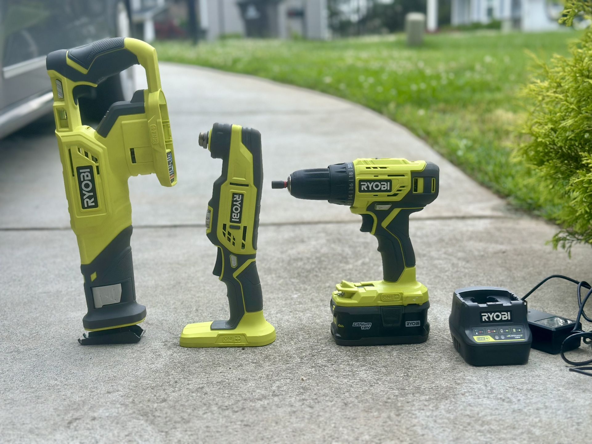 Ryobi 18V Cordless Tool Bundle – Drill, Impact, Saw + Charger