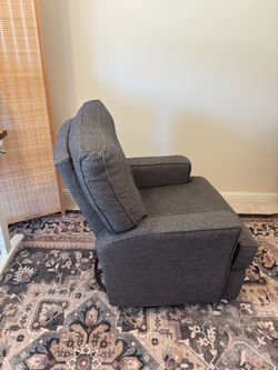 Gray Herringbone Fabric Recliner Chair