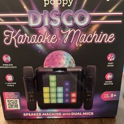 Disco Karaoke Machine bluetooth two microphones brand new