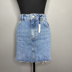 Topsho Moto Blue Denim Mini Skirt Sz 2