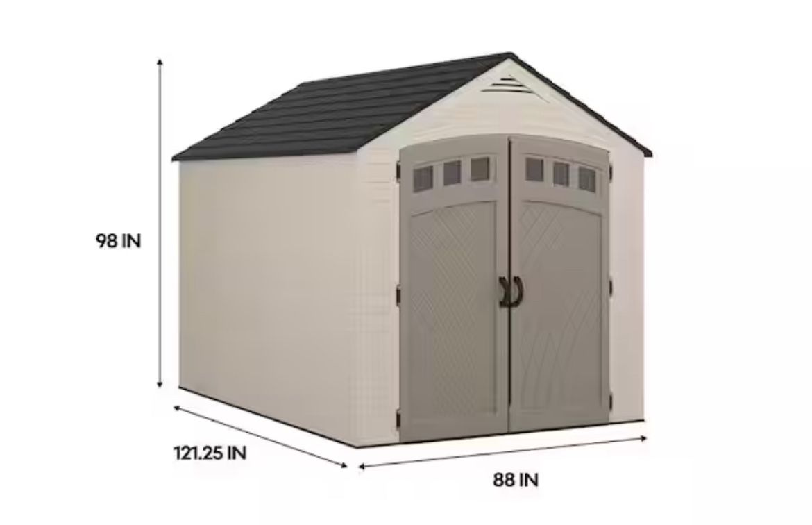 Suncast Vista 7 ft. W x 7 ft. D Plastic Resin Storage Shed with Floor (50 sq. ft.) in Colonnade (Beige)