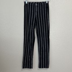 Brandy Melville 100% Cotton Black White Striped Cropped Pants