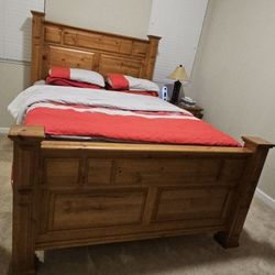 Queen Size Bed (Frame, Headboard, and Mattress 