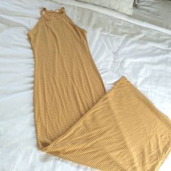 Mustard Yellow Long Casual  Dress 👗 