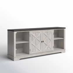 Off-White Barn Style TV Stand – Fits TVs up to 85” 