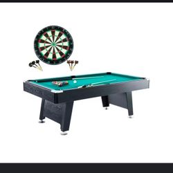 barrington 84 inch arcade billiard table with bonus dartboard