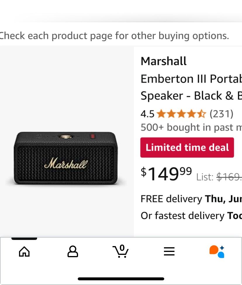 Marshall Bluetooth New In Box