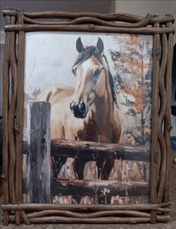 Beautiful print art work "Sweet Horse" 16×20 w/ a amazing frame