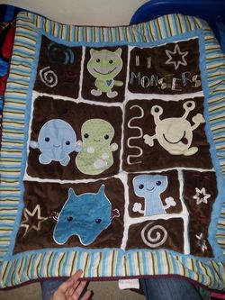 Complete Monster crib bedding and decor