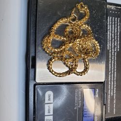 18k 750 38 Grams Franco  Yellow Gold Diamond Cut 