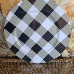 Black Plaid 13 Inch Charger Plates